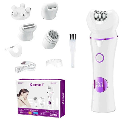 Épilateur Premium 5 en 1 - Il épile, rase, exfolie, taille et adoucit la peau