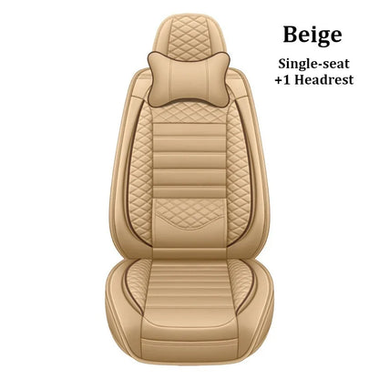 Luxurious PU leather  car seat cover, 3D wing & fixed lumbar support - Soft, comfortable and durable, suitable for most Car